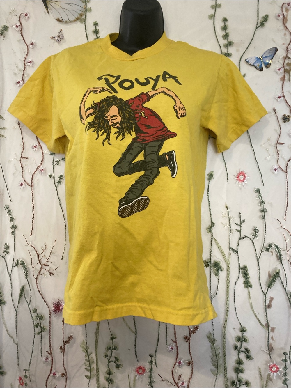 Pouya Concert T-Shirt excellent condition Hanes Yellow Pouya Graphic T-Shirt